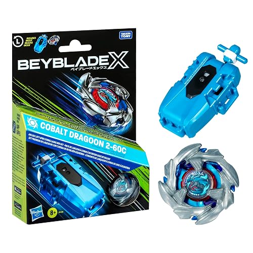 Beyblade X Cobalt Dragoon 2-60C Deluxe Left Spin String Launcher Set