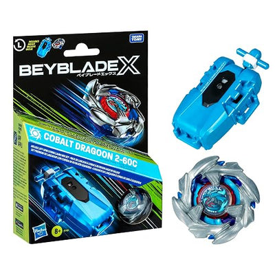 Beyblade X Cobalt Dragoon 2-60C Deluxe Left Spin String Launcher Set